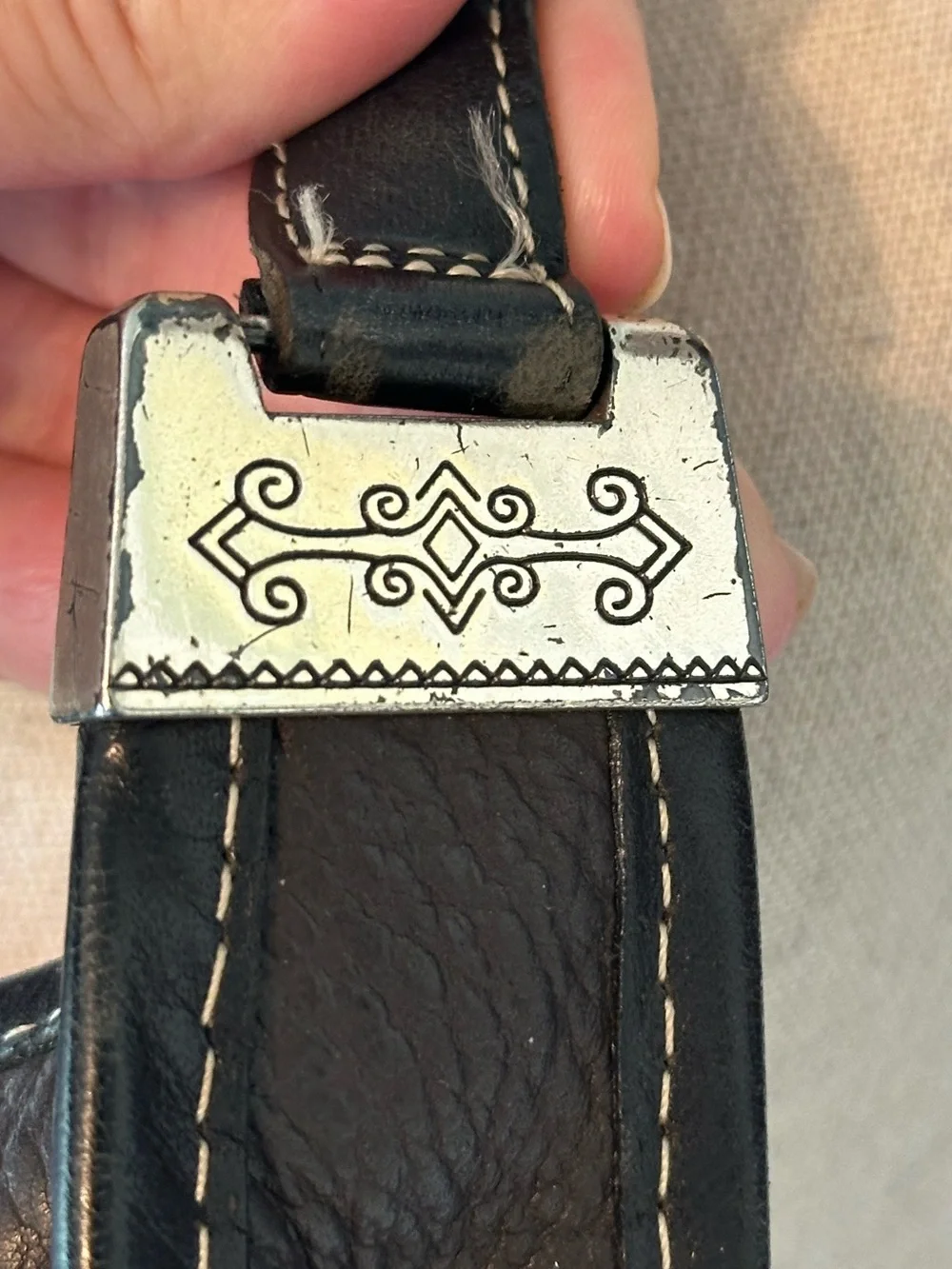 Brighton | VTG Y2K Western Two-Tone Leather Shoulder Bag